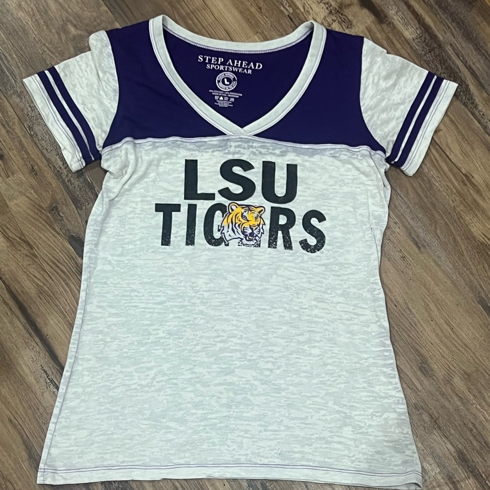 Women’s LSU burnout fabric Tee-Medium